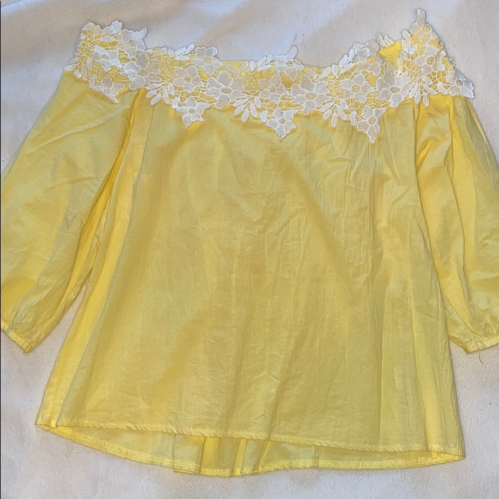Yellow off the shoulder top